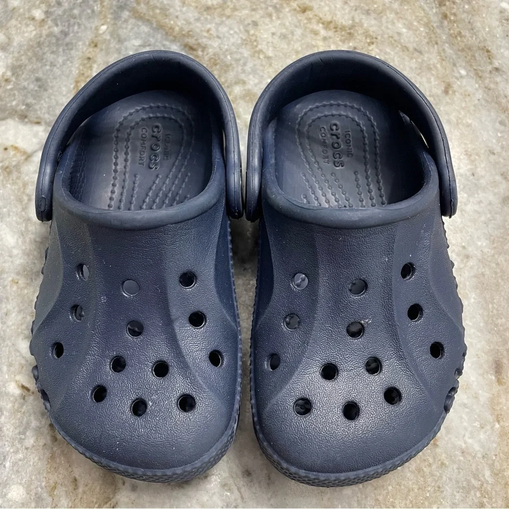 Crocs Baya Comfort Clogs Slip On Sandals Shoes Navy Blue Toddlers C7